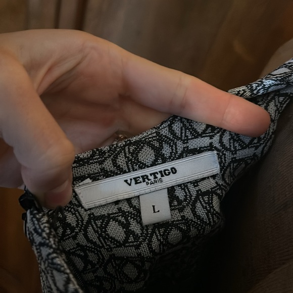 Elegant gray and black monogram design midi dress (Dress only—belt separate) - Picture 7 of 9